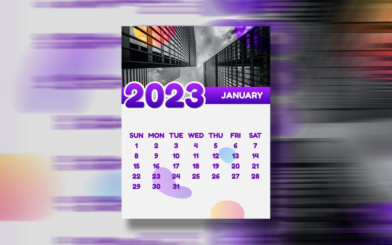 2023-as éves naptár nyomtatásra kész Eps vektorsablonok