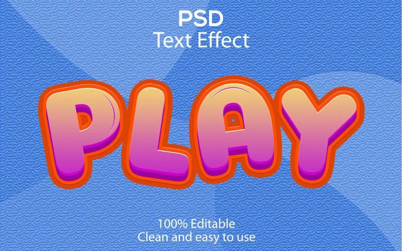 播放 | 3D 播放 |播放可编辑的 Psd 文字效果 |现代游戏 Psd 字体样式 |播放文本样式