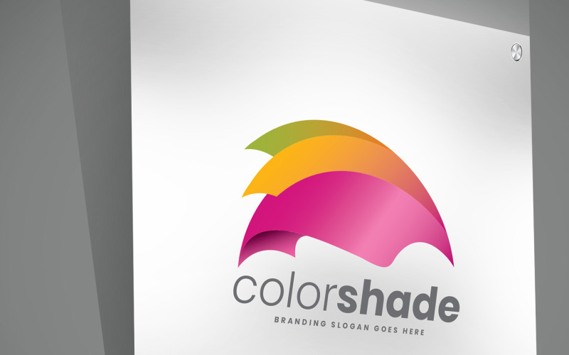 Color Shades and Fancy Umbrella Logo Design Template