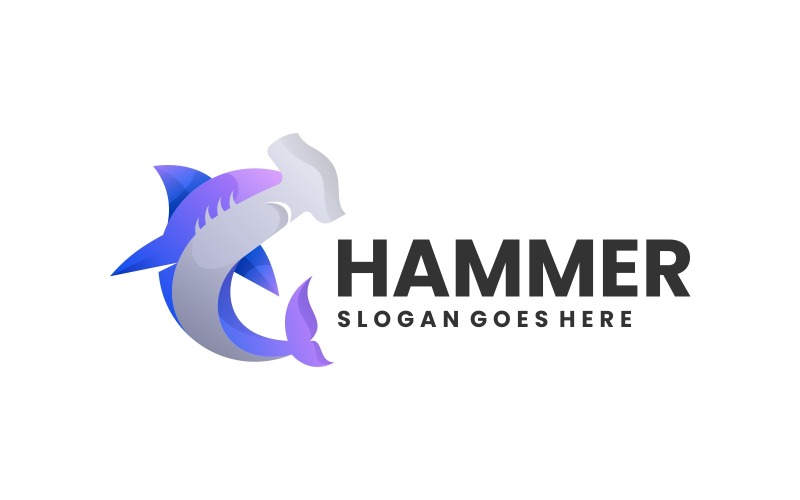 Logo-Stil mit Hammerhai-Farbverlauf
