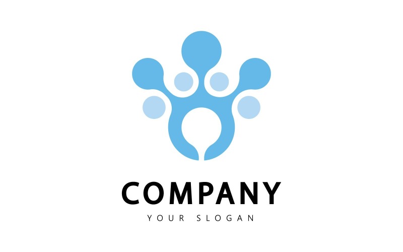 Sinal de laboratório de ciência Resumo azul turquesa cor ciência logotipo molécula vector logo. V3