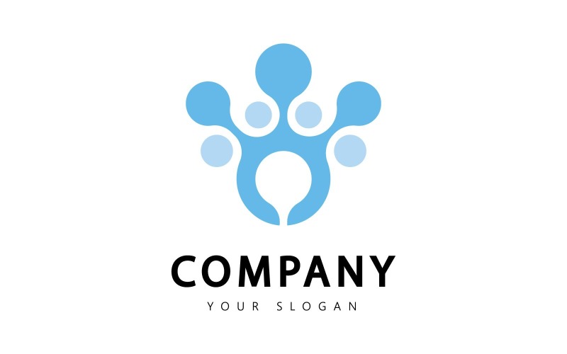 Wetenschap laboratorium teken Abstract blauw turquoise kleur wetenschap logo molecuul vector logo. V3