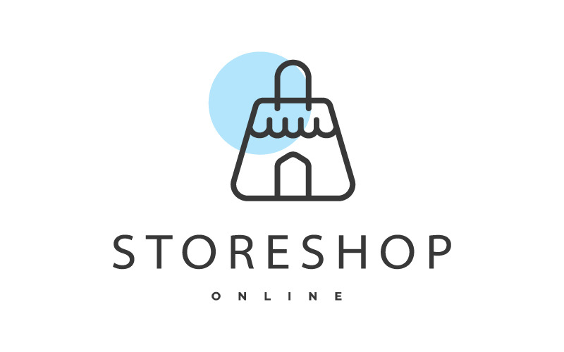 Bevásárlótáska bolt Logo Design vektoros illusztráció