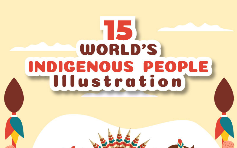 15 Día Mundial de los Pueblos Indígenas Ilustración