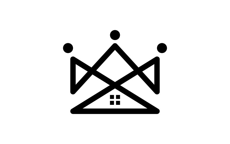 Ilustração de design vetorial do logotipo do rei real em casa