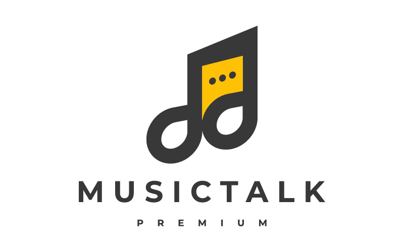 Muziek Chat-logo ontwerp vectorillustratie