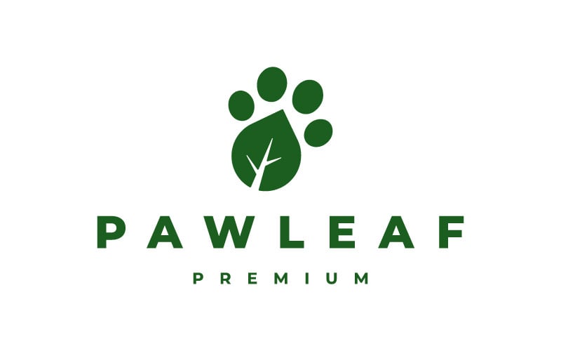 Paw leaf foot print logo vector creatief ontwerp
