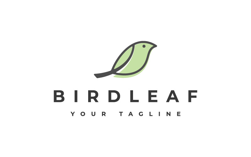 Vogel-Blatt-Logo-Design-Vektor-Illustration
