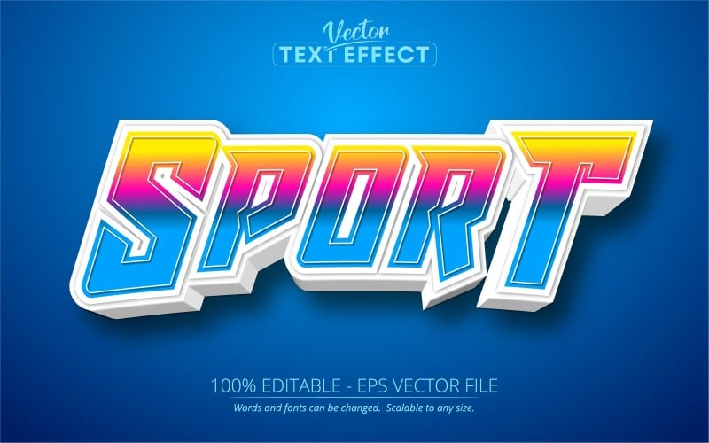 Sport - Bearbeitbarer Texteffekt, Sporttextstil, Grafikillustration
