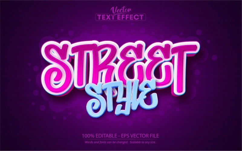 Street Style - Bearbeitbarer Texteffekt, Graffiti-Textstil, Grafikillustration