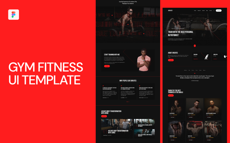 Gym Fitness Figma UI Template