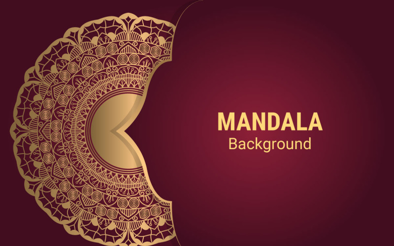Mandala de luxo vetor de fundo de estilo dourado