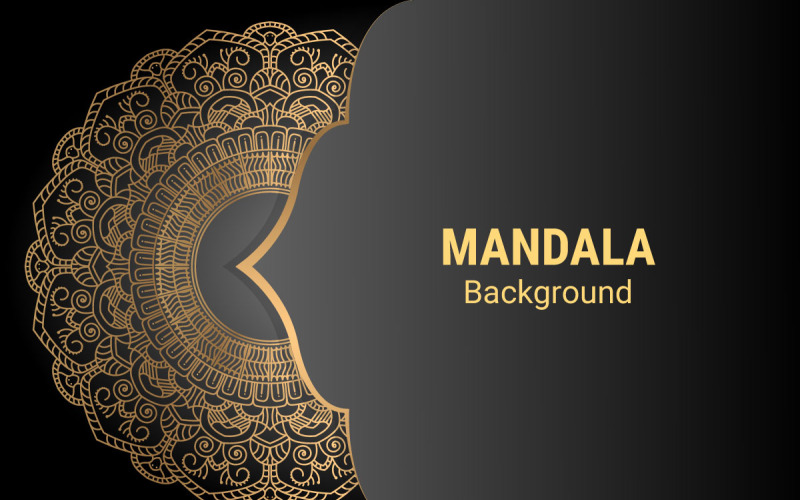 Mandala Vector com fundo de estilo dourado