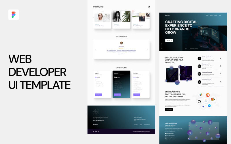 Modèle d'interface utilisateur de développeur Web