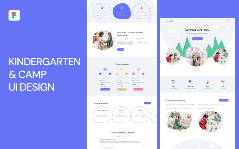 Modèle d'interface utilisateur pour la maternelle et le camp