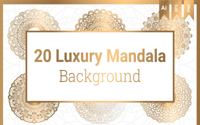 Pacote de fundo com 20 mandalas de luxo