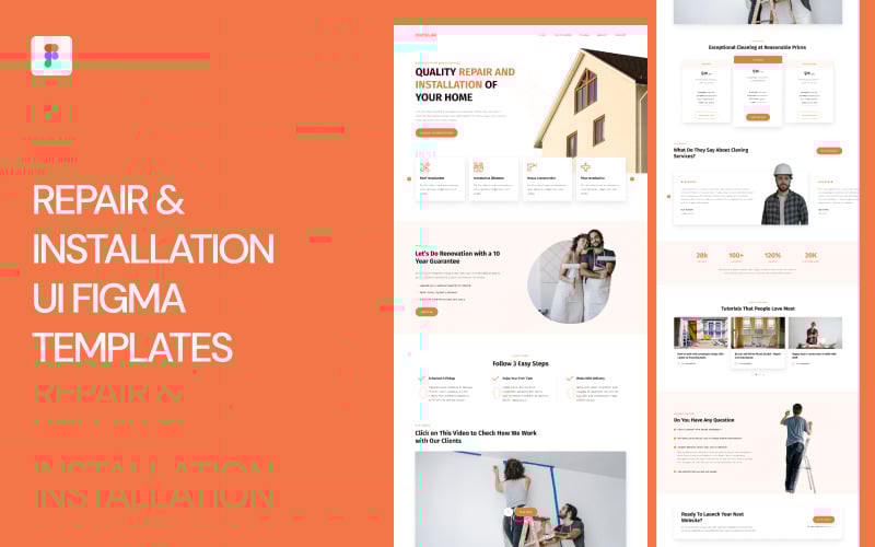 Ремонт и установка UI Figma Template