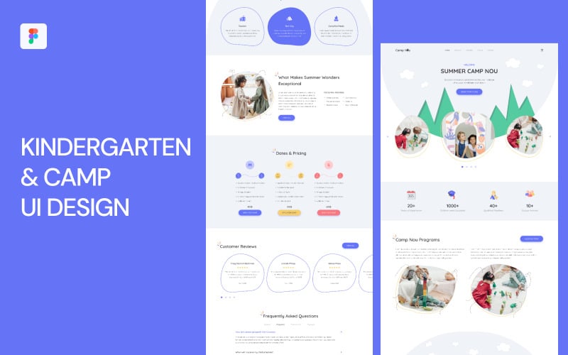 Шаблон інтерфейсу користувача дитячого садка та табору