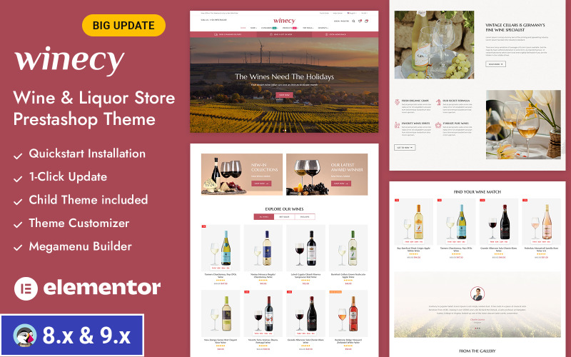 Winecy - Şarap Dükkanı, Likör Mağazası Prestashop Duyarlı Tema
