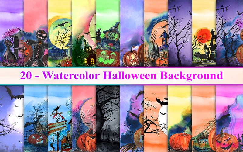 Aquarell-Halloween-Hintergrund