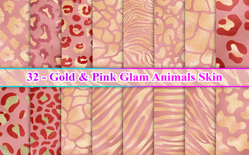 Goud Roze Glam Dieren Huid