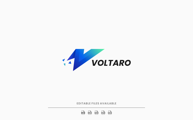 Letra V - Logotipo de gradiente de voltios