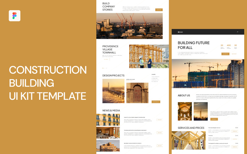 Plantilla de kit de interfaz de usuario de edificio de construcción