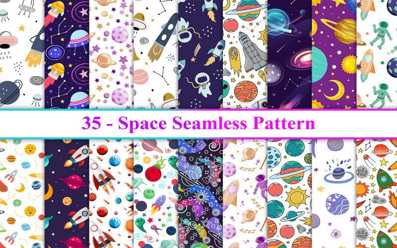 Space Seamless Pattern, Space Seamless Background