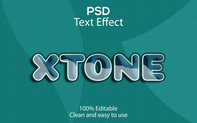 Xtone | 3D Xtone Cartoon-tekststijl | Xtone bewerkbaar Psd-teksteffect | Moderne Xtone Psd-lettertypestijl