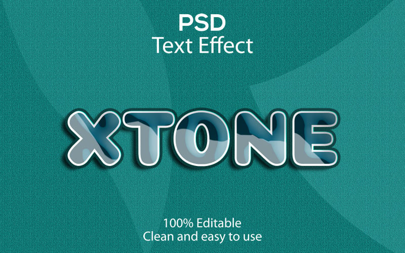 Xtone | 3D Xtone 卡通文字样式 | Xtone 可编辑 Psd 文本效果 |现代 Xtone Psd 字体样式