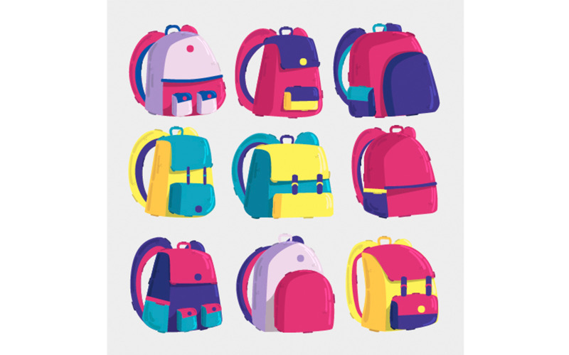Иллюстрация школьных рюкзаков