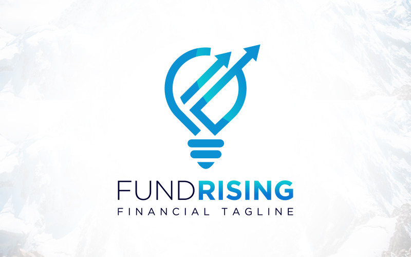 Logo di idea di affari in aumento dei fondi