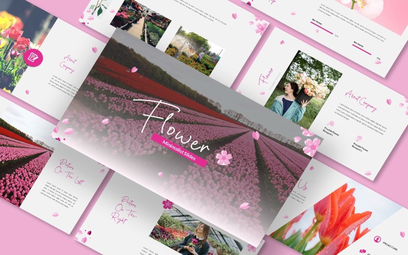 Modèle de diapositives Google de présentation de fleur violette