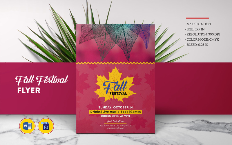 Modèle de Flyer de fête d'automne / automne