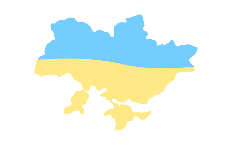 Україна напівплоский кольоровий векторний об'єкт