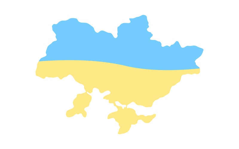 Ukrajna félig lapos színes vektor objektum