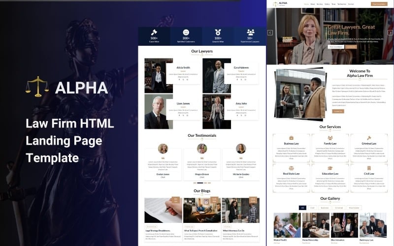 Alpha - 律师事务所 HTML5 登陆页面模板
