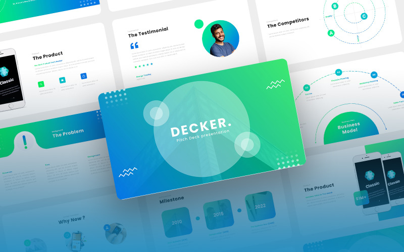 Decker Pitch Deck Modèle Powerpoint Templatemonster 