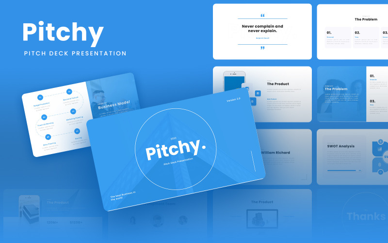 Pitchy - Çok Amaçlı Satış Konuşması Destesi Google Slayt Şablonu
