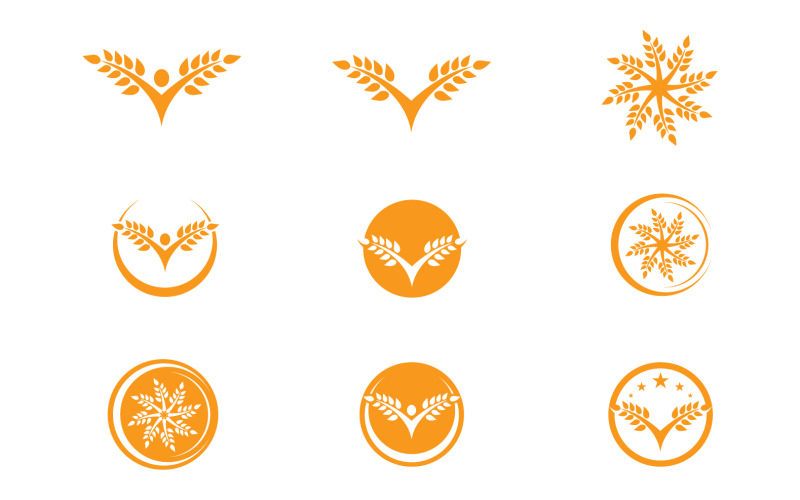 Agriculture Blé Logo Image Vectorielle Conception Vecteur V9