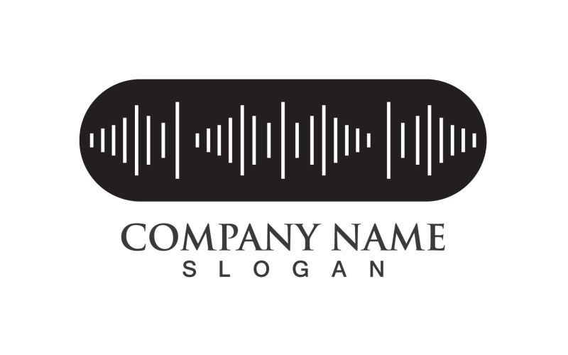 Musikspelares logotyp vektorbildsdesign V7