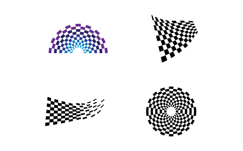 Race Flagga Start Vector Logo Mall V9
