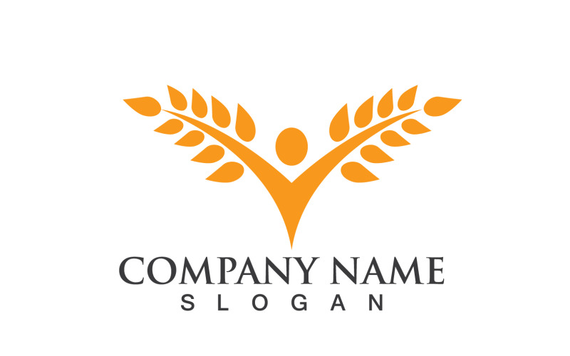 Zemědělství pšenice Logo vektorový obrázek Design Vector V1