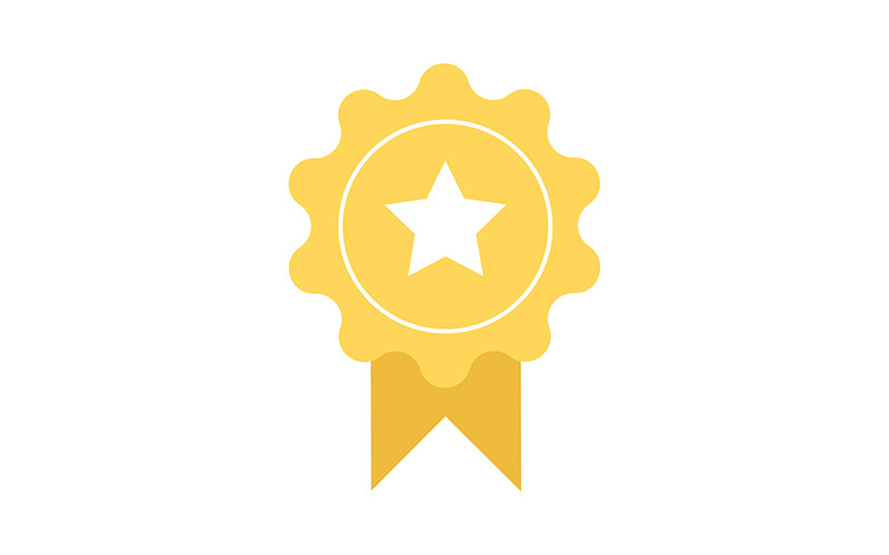 Élément de vecteur de couleur semi-plat insigne d'or