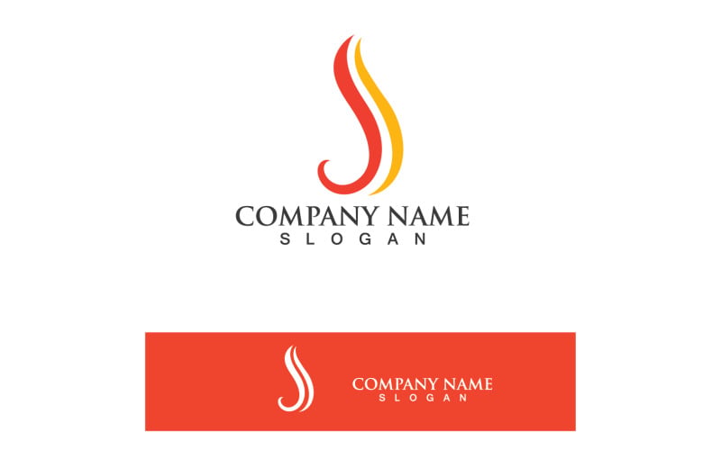 Fire Flame Ho Burn logotyp och symbolvektor V8