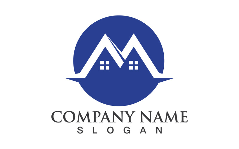 House Letter M Home Icon Logo Vector Image V4