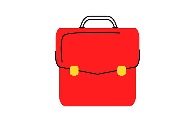 Objeto de vetor de cor semi plana de mochila escolar vermelha