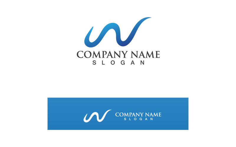 Элемент вектора логотипа W Business Letter V6