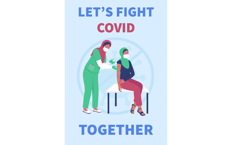 Modello vettoriale piatto poster vaccinale