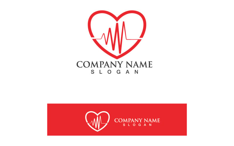 Pulse Line And Heart Beat Hospital Logo V1 - TemplateMonster